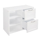Low Twin Size Loft Bed with Cabinets, Shelves and Slide - White(OLD SKU :LP000503AAK)