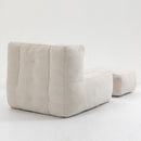 Modern Indoor Fluffy Bean Bag Chair With Memory Foam And Ottoman, Super Soft