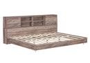 Full Size Daybed Frame with Storage Bookcases,Wood Light Oak