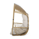 Outdoor / Indoor Wicker Hanging Chair With 8Ft Chain - Light Brown / Beige