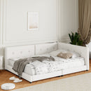 Modern Upholstered Platform Bed With USB Ports And LED Belt