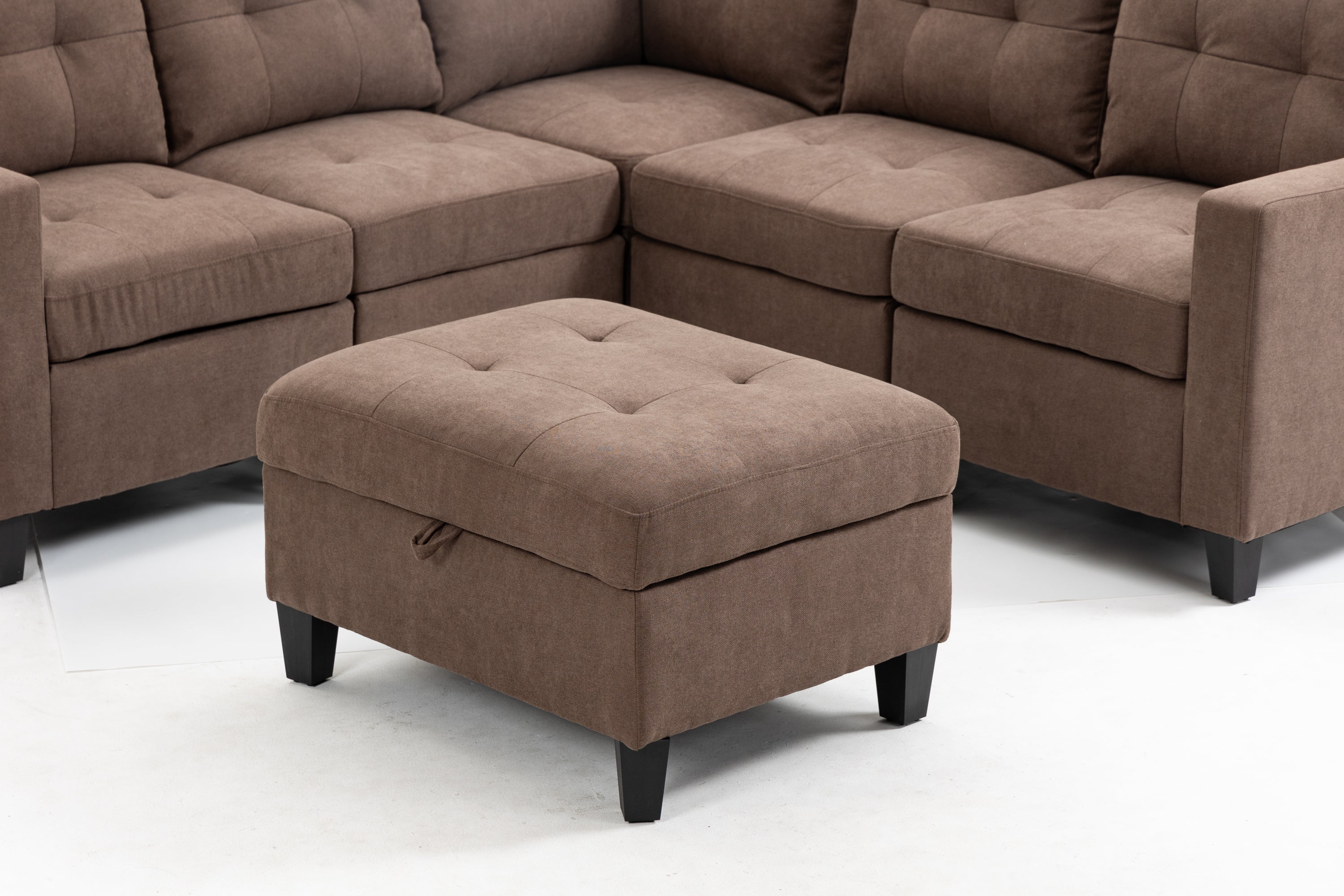 Modular Sectional Sofa Assemble Modular Sectional Sofas Bundle Set Cushions, Easy to Assemble Left & Right Arm Chair,Corner Chair, Ottomans Table