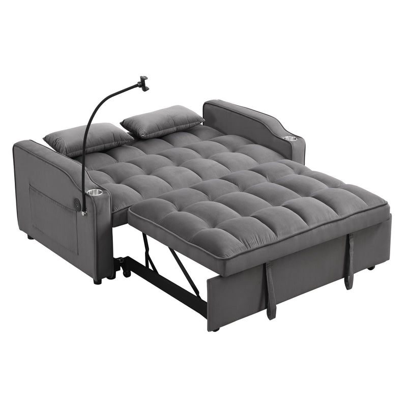 Sofa Bed With Trundle For Small Rooms - Dark Gray