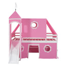 Loft Bed With Slide Tent And Tower Fun Playhouse Design