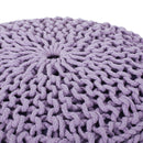 Bordeaux - Knitted Cotton Round Pouf Ottoman