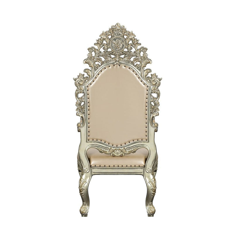 Sorina - Arm Chair (Set of 2) - Synthetic Leather & Antique Gold