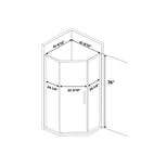 Diamond Shaped Corner Shower Door, Inward Sliding, Stainless Steel Frame