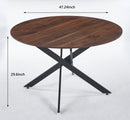 Mid-Century Dining Table For 4 - 6 People With Round MDF Table Top, Pedestal Dining Table, End Table Leisure Coffee Table, Cross Leg