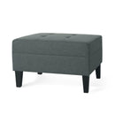 Classic Fabric Ottoman With Birch Wood Legs And High Quality Foam Padding - Charcoal