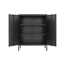 Kitchen Buffet Server Table Accent Sideboard Cupboard Server Buffet Console Table With Doors Cabinet - Black