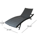 Modern Kauai Wicker Chaise Lounge With Adjustable Seat Back - Gray