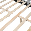 Full Size Upholstered Daybed with Cloud Shaped Headboard, Embedded Elegant Copper Nail Design, Gray