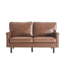 Mid Century Modern Loveseat Sofa With USB Ports, Removable Pillow Cover