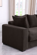 Naomi - 3 Piece Upholstered Sectional - Dark Brown