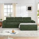 Modern Minimalist L Shape Modular Sectional Sofa, Corduroy Couch