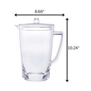 Halo - Oval Design Unbreakable Plastic Water Pitcher With Lid Acrylic, 2.75 Quarts - Clear