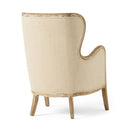 Crenshaw - Wing Arm Chair With Oak Frame And High Back - Beige