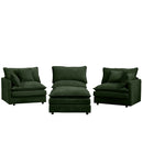 Contemporary Modular Sectional Sofa Set With Movable Ottoman