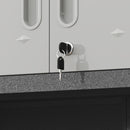 Metal Wall Mounted Tool Storage Cabinet With Locking Door, 1 Shelf & 1 Drawer