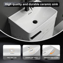 Wall Mounted Bathroom Vanity With Ceramic Sink And Storage Cabinet