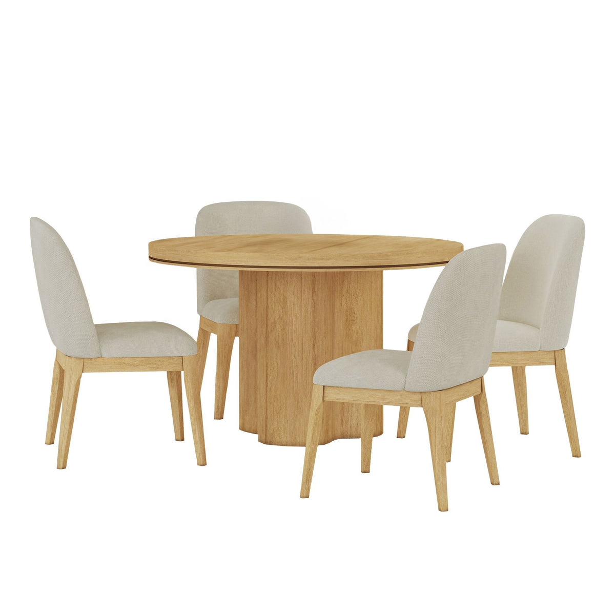 Rosalie Standard Height Round Dining Set in Black by Elements International