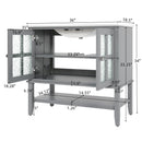 Bathroom Vanity With Ceramic Sink, Adjustable & Open Shelf