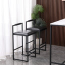 Elegant Bar Stool Set With Backrest And Footrest, Counter Height (Set of 2)