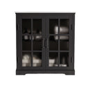 Modern Bathroom Vanity With Ceramic Sink, Tempered Blurred Glass Doors