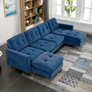 Modern L - Shape Convertible Sectional Sofa With Movable Ottoman