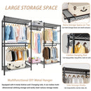 Heavy Duty Garment Rack With 8 Adjustable Wire Shelves And 5 Clothes Rails, Freestanding Closet Organizer Metal - Black