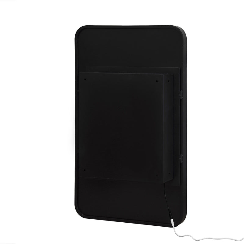 Rectangle Medicine Cabinet Mirror Bathroom Mirror With Storage Wall Mounted Medicine Mirror Cabinet With LED - Black