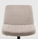 Cross Legged Office Chair, Wide Comfty Desk Chair, Vanity Home Chair, Armless Computer Task Chair With Wheels, Swivel And Height Adjustable - Beige