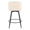 Toriano - Contemporary Fixed-Height, Counter Stool With Swivel With Round Footrest (Set of 2)