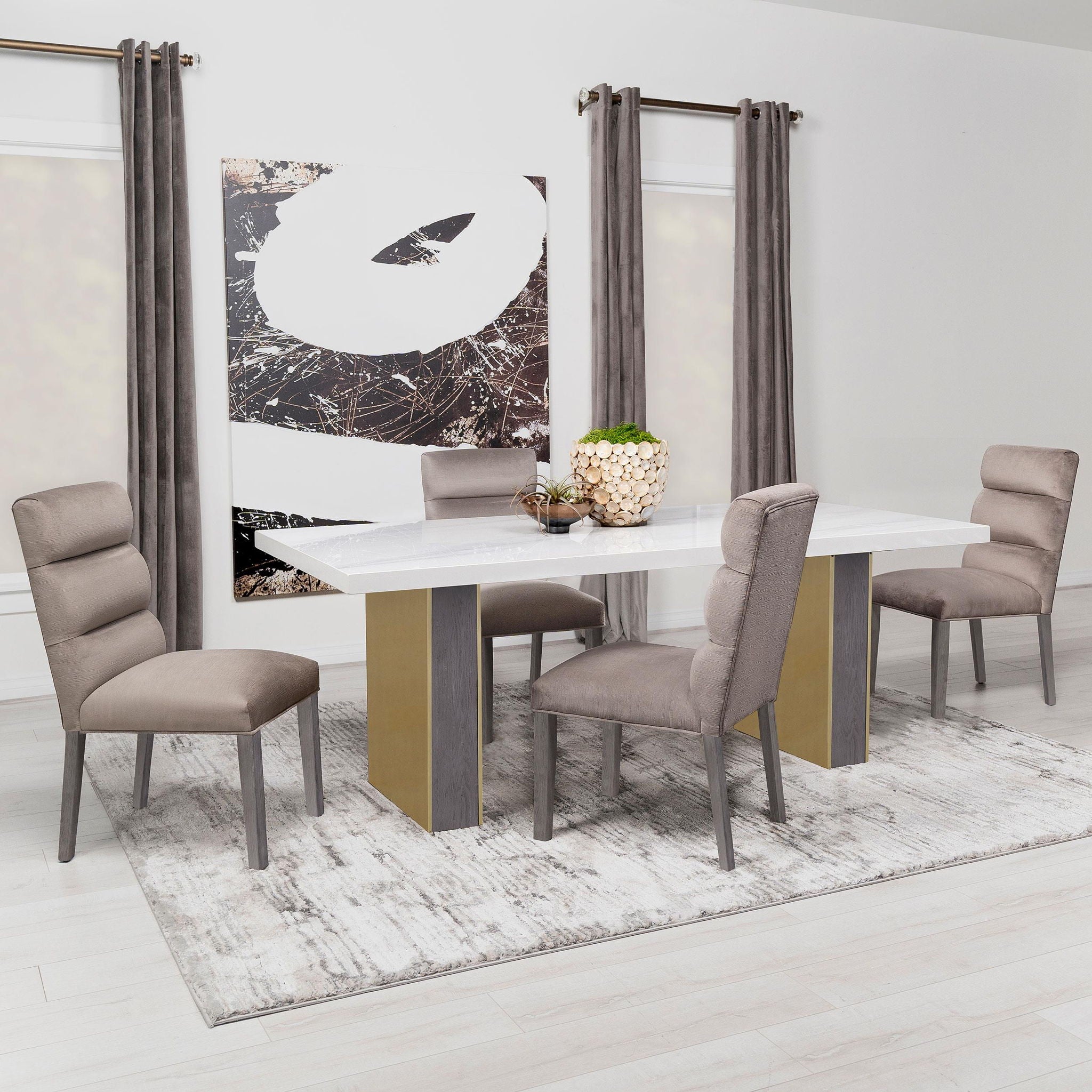 Carla Velvet Upholstered Dining Side Chair Ash (Set of 2) - Atlantic Fine Furniture Melbourne FL