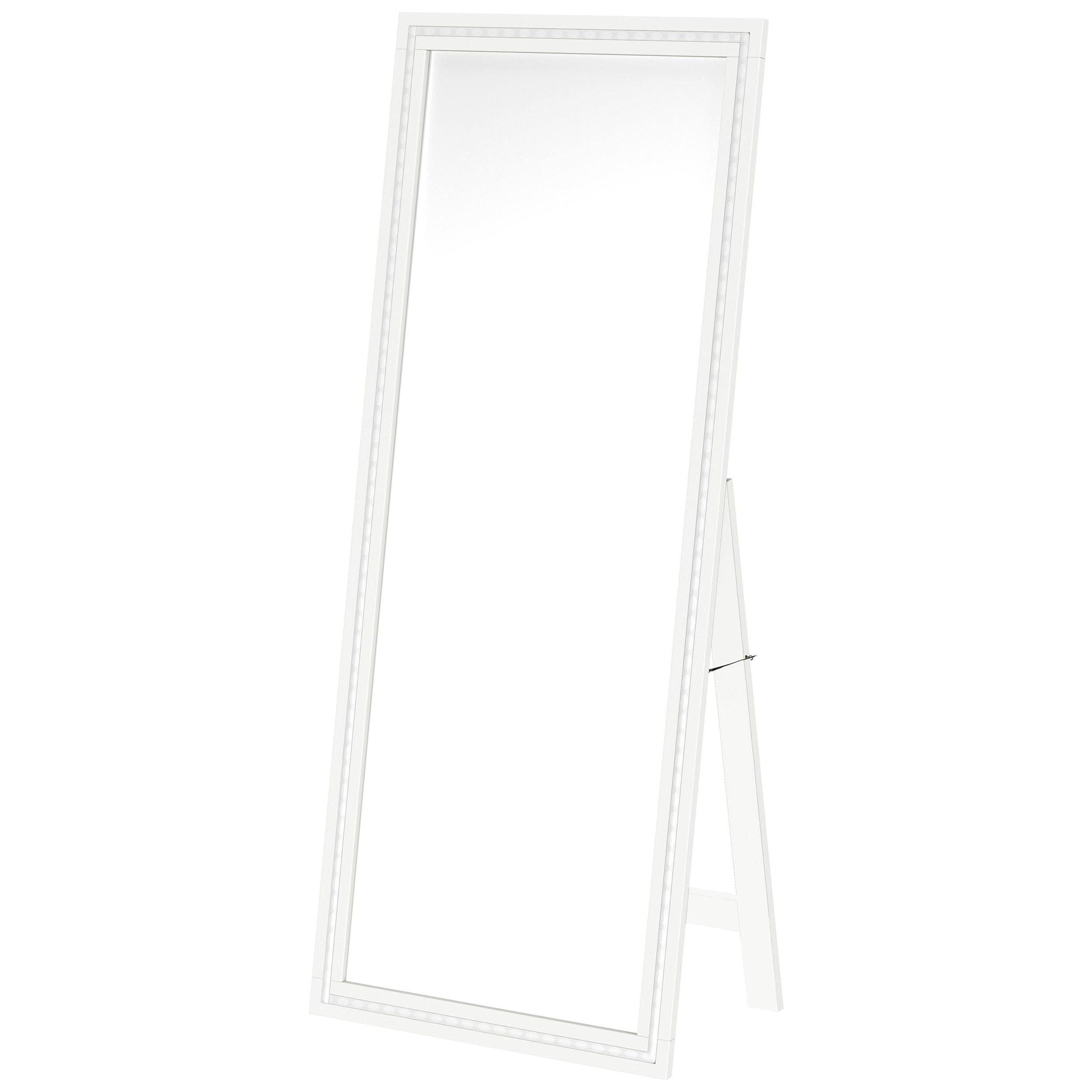 Windrose 28 x 67 Inch Tempered LED Standing Mirror White