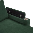 U Shaped Sectional Sofa Bed With Storage Chaise Lounges, USB Ports, And Cup Holders