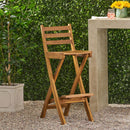Outdoor Acacia Wood Folding Patio Barstool