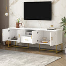 TV Cabinet With 1 Drawer, 2 Cabinets, Handles And Anti-Tip Device