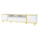 TV Stand For TVs Up To 80", Entertainment Center With 2 Shelves And LED Lights