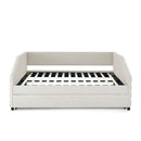 Elegant Daybed With Trundle Upholstered Tufted Sofa Bed