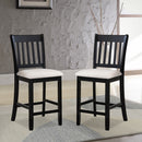 Transitional Rubberwood Dining Room Chairs (Set of 2) With Slatted Back - Black