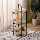 Modern 3 Tier Handwoven Side Table With Oval Organizer