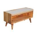 Solid Wood Bench With Upholstered Sea