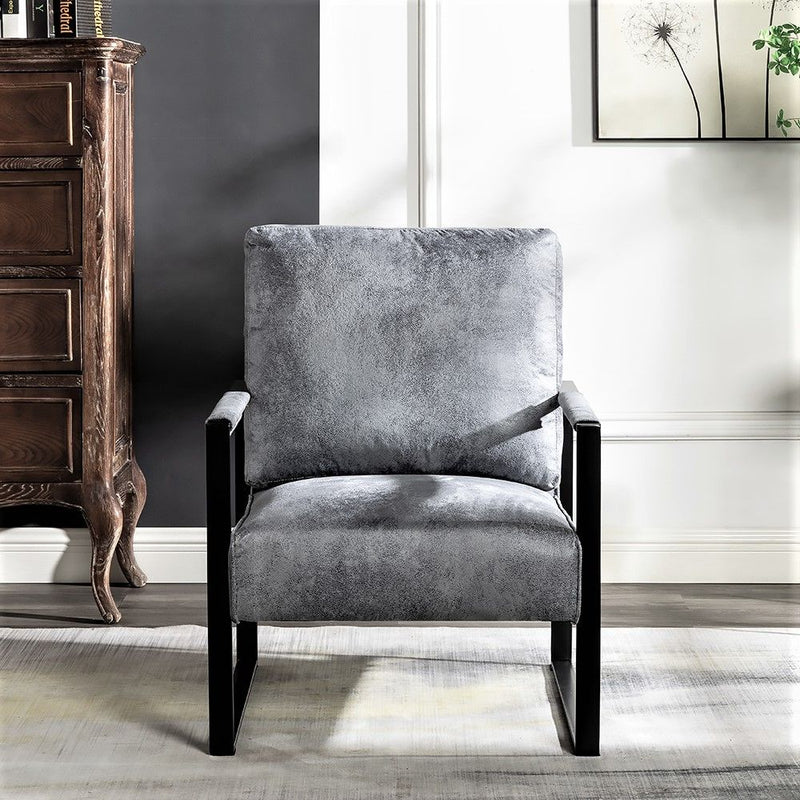 Direct - Classic Mid Century Modern Accent Chair With Durable Square Frame - Gray