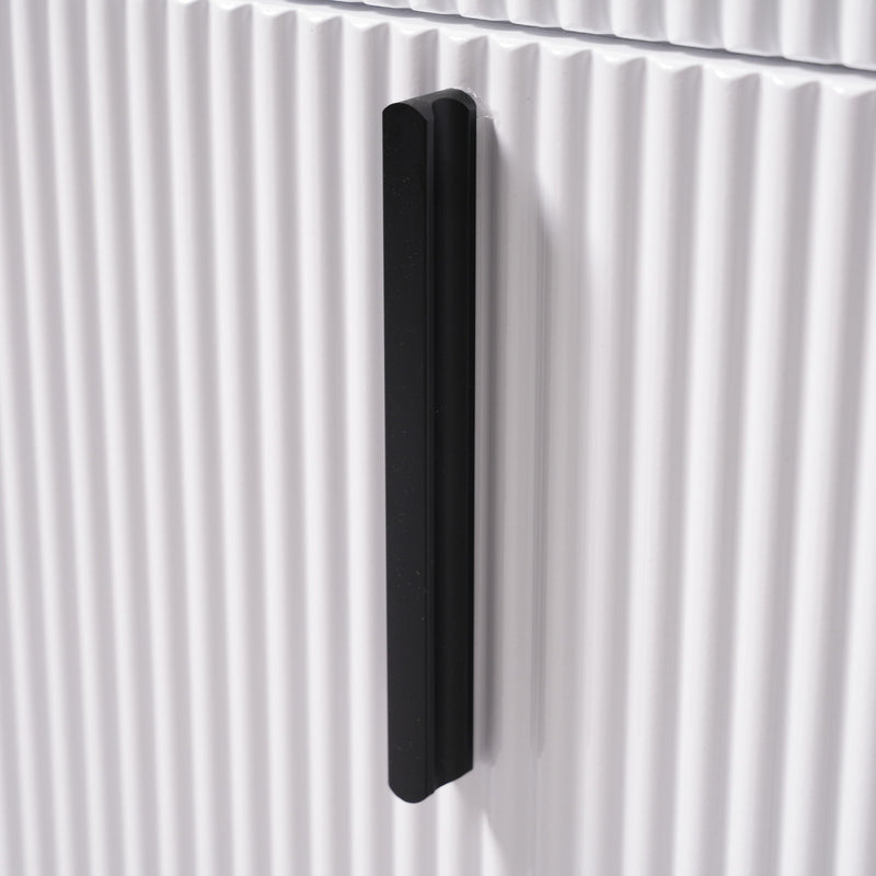 Bathroom Vanity With Ceramic Sink, Fluted Design