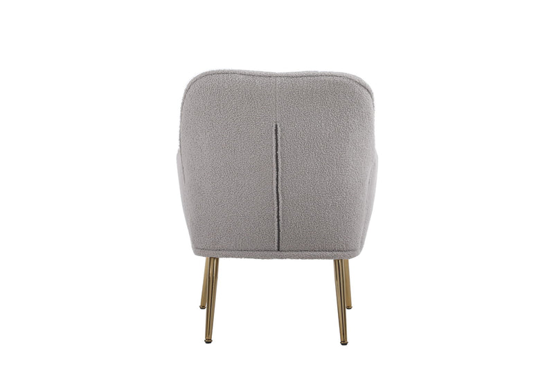 Modern Mid-Century Chair Linen Sherpa Armchair For Living Room Bedroom Office