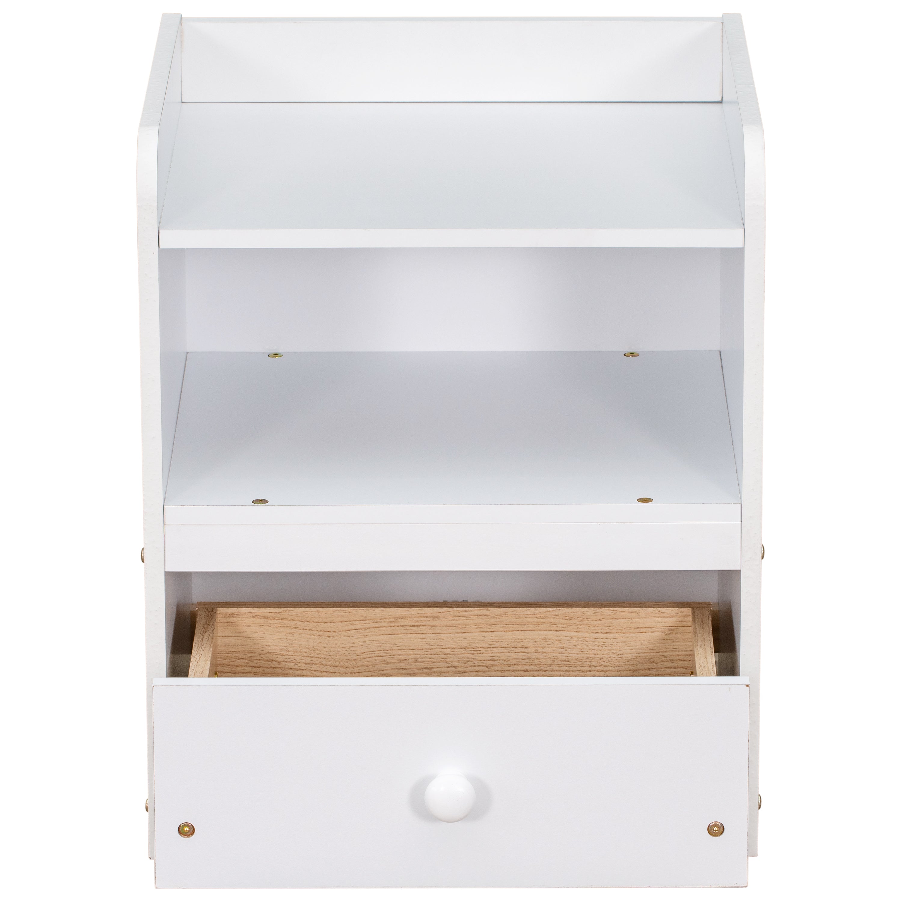 Nightstand, Bedside Table with Open Storage Cabinet, Drawer,White - Atlantic Fine Furniture Melbourne FL