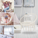Macrame Hanging Hammock Chair, Cotton Rope Swing For Indoor And Outdoor Use