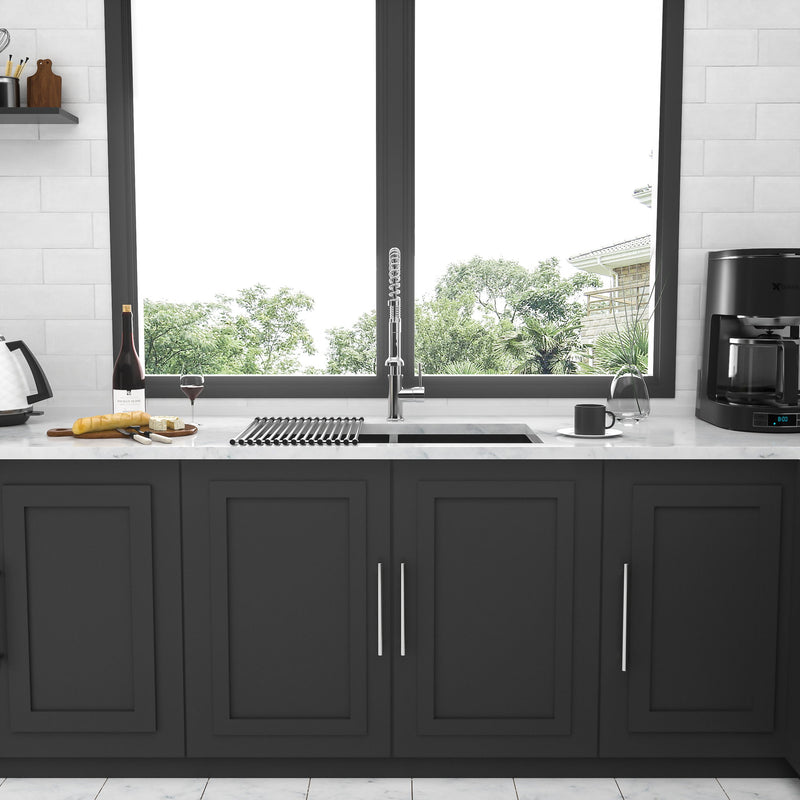 Double Bowl Undermount Kitchen Sink 16 Gauge 33" X 19" With Dual 10" Deep Basins - Gunmetal Black