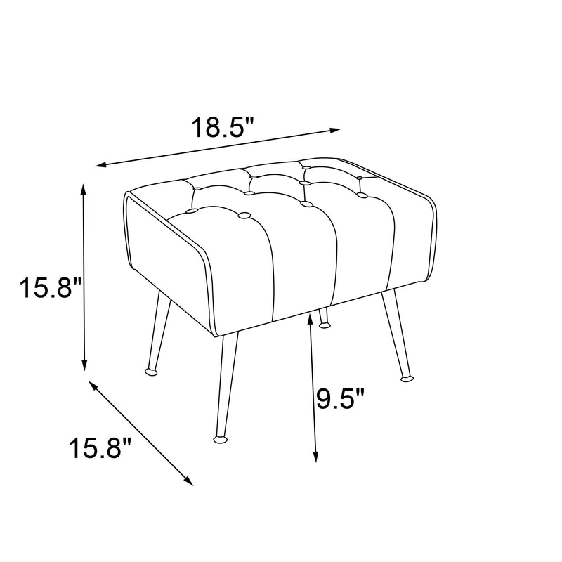 Modern Accent Chair With Ottoman, Comfy Armchair For Living Room, Bedroom, Apartment